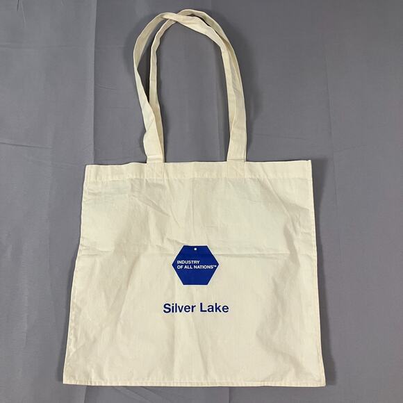 Industry of All Nations Silver Lake Tote Bag Canvas Natural Cotton 14"x12.5" - Picture 1 of 7